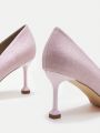 SHEIN BIZwear Pointed Toe Glitter High Heel Pumps