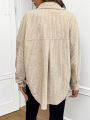 SHEIN Frenchy Beige Single Breasted Coat