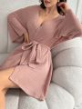 Women's Belted Bathrobe Home Wear