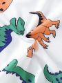 Baby Boy Cartoon Dinosaur & Letters Printed Short Sleeve T-Shirt