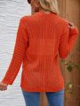 Women's Solid Color Mesh Knitted Cardigan