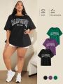 SHEIN CURVE+ Plus Size Letter Printed T-shirt