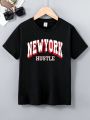 Teen Boys' Short Sleeve T-Shirt With Letter Print