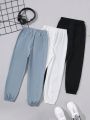 SHEIN Kids SPRTY Tween Boy 3pcs Letter Patched Detail Drawstring Waist Pants