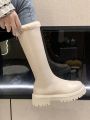 2023 New Winter Thick High-heeled Over The Knee Boots For Short Women, Warm And Thickened, Fashionable Knight Boots, Thickened Snow Boots For Autumn And Winter For Girls