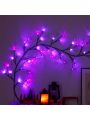 1pc Halloween Led Simulation Willow Vine Lanterns with 8 Light Modes, Halloween Decorations Indoor Outdoor Party Spider bat Shape lamp Atmosphere Decoration lamp