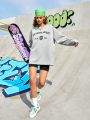 Street Sport Women's Letter Print Raglan Sleeve Sports Sweatshirt