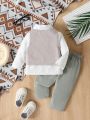 3pcs/Set Infant Boys' Simple Polka Dot Long Sleeve Shirt With Vest And Pants, Birthday Party Outfit