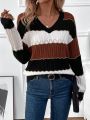 Women's Striped Color Block Sweater