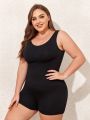 Plus Solid Shapewear Bodysuit