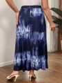 Plus Size Tie-Dye Skirt