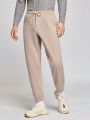 SHEIN Men Letter Embroidery Drawstring Waist Sweatpants