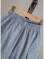 SHEIN Kids EVRYDAY Boys Flap Pocket Side Cargo Shorts