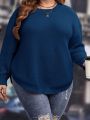 SHEIN CURVE+ Plus Size Round Neck Long Sleeve Sweater