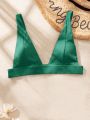 SHEIN Swim Basics Ribbed V Neck Bikini Top