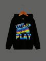 Teenage Boys' Casual Cartoon Pattern Long Sleeve Hoodie, Suitable For Autumn And Winter