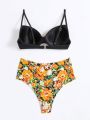 SHEIN Swim Vcay Floral Printed Women's Bikini Swimsuit, Random Print