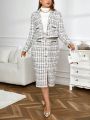 SHEIN Privé Elegant Plus Size Coarse Cloth Suit Set