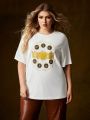 HOUSE OF THE DRAGON X SHEIN Plus Size Short Sleeve Letter & Animal Print T-Shirt