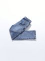 Boys' Cool Shirred Patchwork Elastic Slim Fit Jeans For Streetwear Style