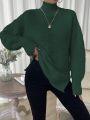 SHEIN Essnce High Neck Drop Shoulder Sweater