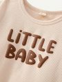 Cozy Cub 4pcs/Set Baby Boy's Letter Print Short Sleeve Pullover Top & Shorts Outfit