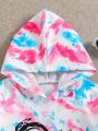 Little Girls' Tie-dye Heart Print Hoodie