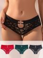 SHEIN Hollow Out Lace See-through Triangle Panties