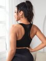 Solid Racer Back Sports Bra