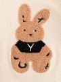 SHEIN Kids QTFun Young Girl Rabbit Pattern Turtleneck Sweater Dress