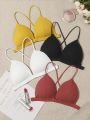 4pack Rib Crisscross Triangle Bra Set