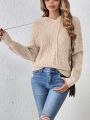 SHEIN Frenchy Women's Solid Color Drawstring Hoodie Sweater