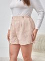 SHEIN Privé Plus Size Plaid Shorts