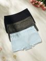 SHEIN 3pcs Solid Boyshorts