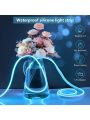 1pc Ice Blue 6mm Neon LED Strip Light 16.4ft/5m 12V Silicone Neon Rope Lights Waterproof Flexible LED Neon Lights for Bedroom Indoors