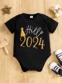 Baby Boy's New Year Letter Print Romper