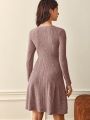 SHEIN Frenchy Women's Ribbed Knit Sweater Dress (belt Not Included)