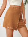 SHEIN WYWH Studded Detail Wrap Skirt