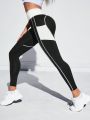 SHEIN Yoga Funny Color Block High Waist Workout Leggings