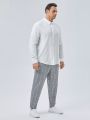 SHEIN Extended Sizes Men Plus Solid Shirt & Plaid Pants