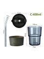 1pc Glass Coffee Cup, Home & Office Straw Cup, 400ml Large Capacity Couple Water Cup, Women's Gift Juice Cup With Straw And Insulated Pu Leather Sleeve