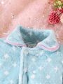 SHEIN Baby Girl Geo Print Contrast Binding Dress