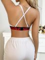 SHEIN Women's Underwear Bra Triangle Cup Can Be Worn Outside For Sporty Feel