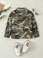 Toddler Girls' Vintage Camouflage Print Denim Jacket