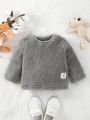 Baby Boy's Arctic Velvet Long-sleeved Warm T-shirt Suitable For Autumn And Winter