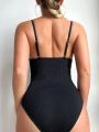 SHEIN Swim Chicsea Women's Ruched Cami One-Piece Swimsuit