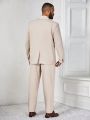 Manfinity Men'S Plus Size Solid Color Suit Set