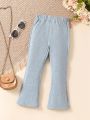 SHEIN Kids EVRYDAY Girls (Small) Solid Color Flared Pants