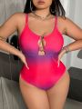 SHEIN Swim BAE Plus Size Ombre Cutout One Piece Swimsuit