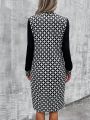 Women's Plaid Heart Printed Straight Dress With Fleece Lining